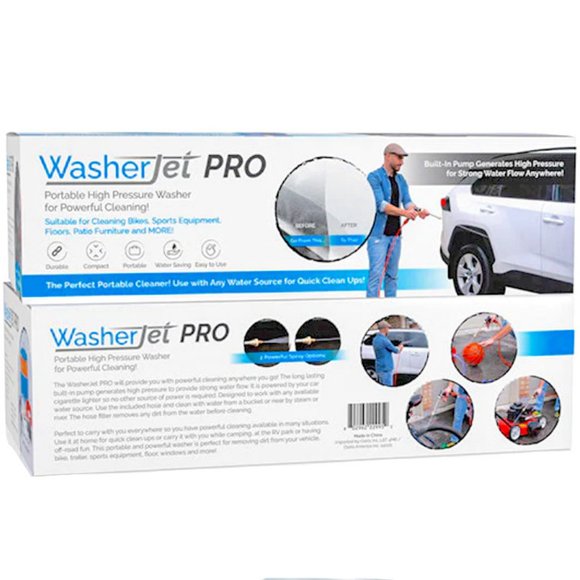 WasherJet PRO Portable Pressure Washer & Soap Dispenser CLEANS CAR FLOOR WINDOWS - Picture 1 of 15